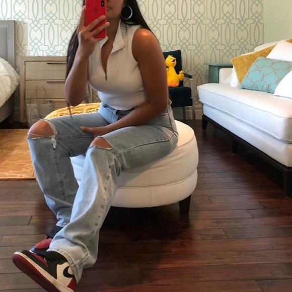 missy empire Pants - MOM JEANS LIGHT WASH